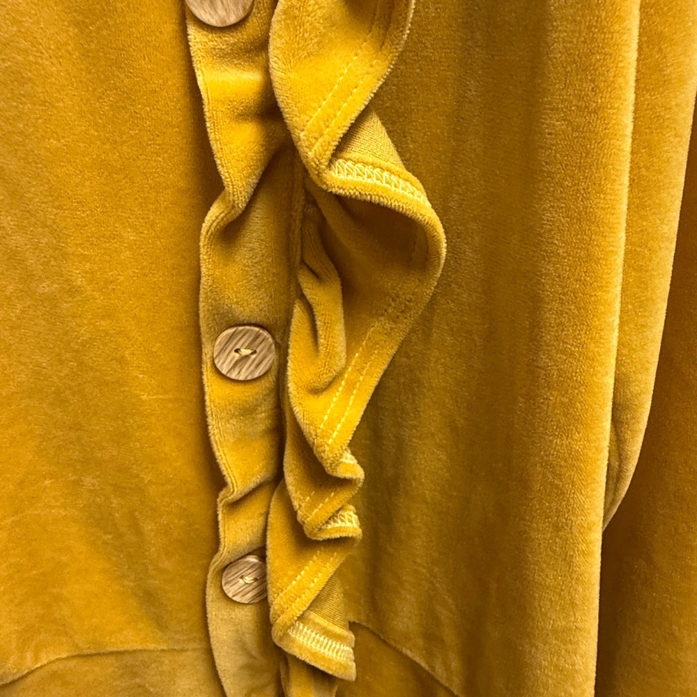 Women’s Anna Craig Velvet Sweater Ruffle Detail And Button Accents Size Small - Picture 5 of 7